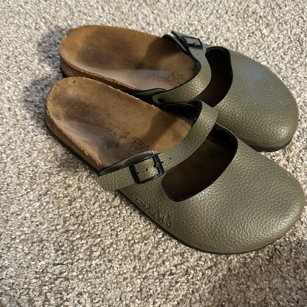 Olive Green Mary Jane Clogs